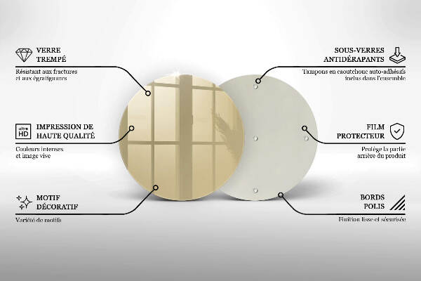 Glasplaat voor grafkaars Beige kleur