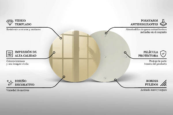 Glasplaat voor grafkaars Beige kleur