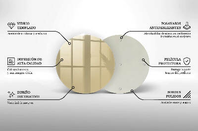 Glasplaat voor grafkaars Beige kleur