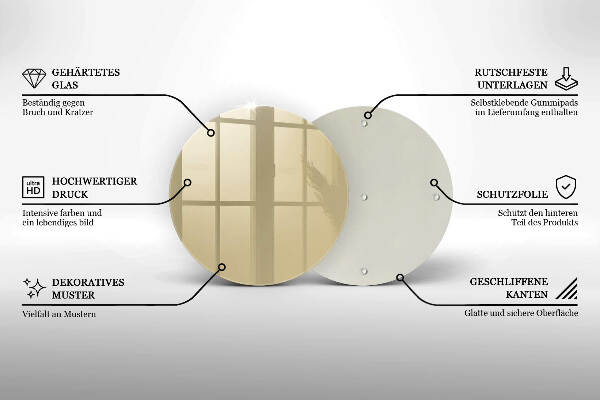 Glasplaat voor grafkaars Beige kleur