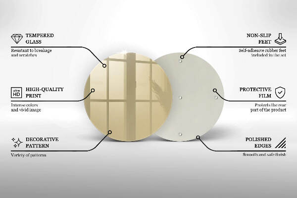 Glasplaat voor grafkaars Beige kleur