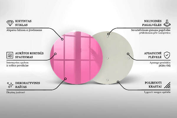 Glasplaat voor grafkaars Roze kleur