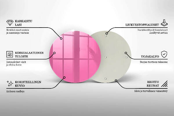 Glasplaat voor grafkaars Roze kleur