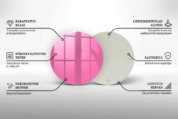 Glasplaat voor grafkaars Roze kleur