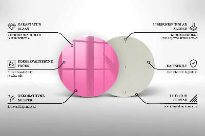 Glasplaat voor grafkaars Roze kleur