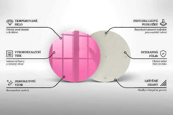 Glasplaat voor grafkaars Roze kleur