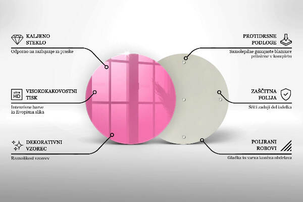 Glasplaat voor grafkaars Roze kleur