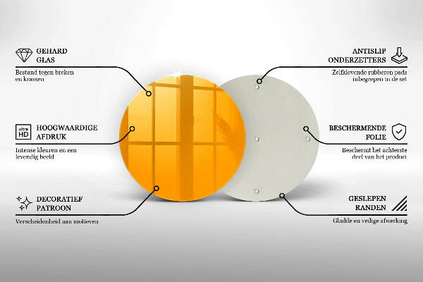 Glasplaat voor grafkaars Donkergele kleur