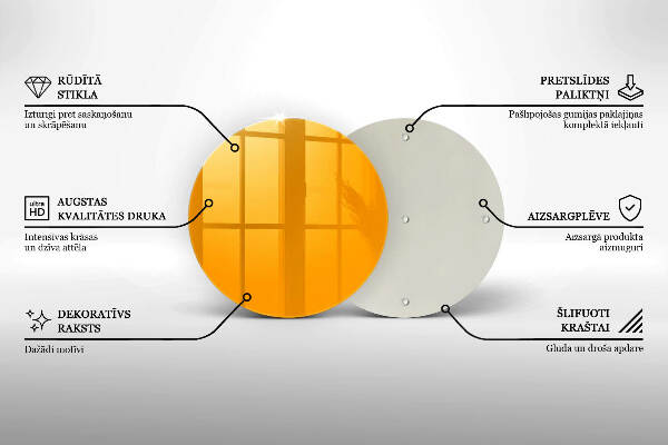 Glasplaat voor grafkaars Donkergele kleur