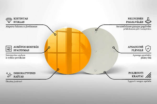 Glasplaat voor grafkaars Donkergele kleur