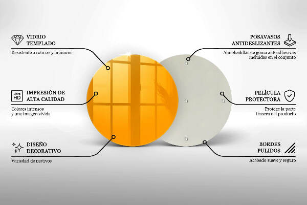Glasplaat voor grafkaars Donkergele kleur