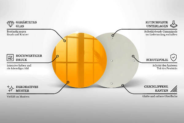 Glasplaat voor grafkaars Donkergele kleur
