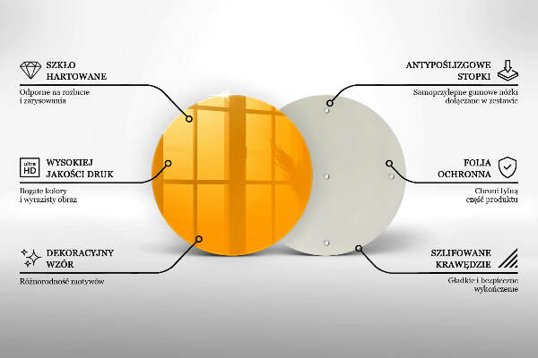 Glasplaat voor grafkaars Donkergele kleur