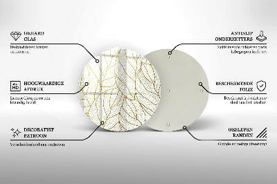 Grafkaars onderzetter Lijntekening bladpatroon