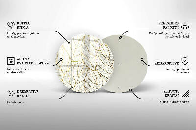 Grafkaars onderzetter Lijntekening bladpatroon