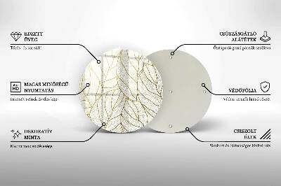 Grafkaars onderzetter Lijntekening bladpatroon