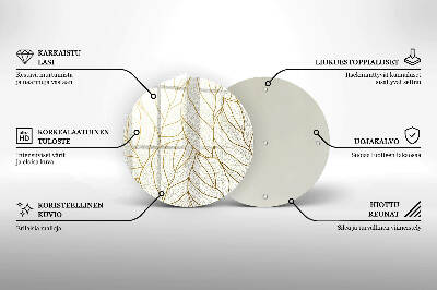 Grafkaars onderzetter Lijntekening bladpatroon
