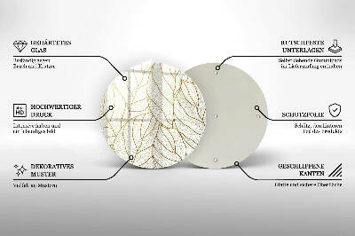 Grafkaars onderzetter Lijntekening bladpatroon