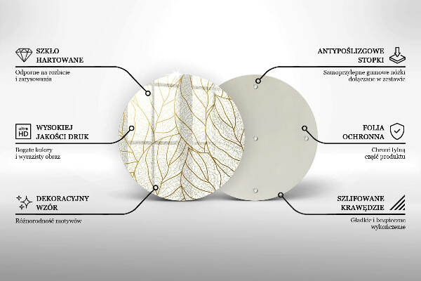 Grafkaars onderzetter Lijntekening bladpatroon
