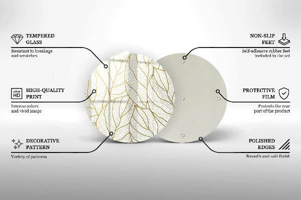 Grafkaars onderzetter Lijntekening bladpatroon