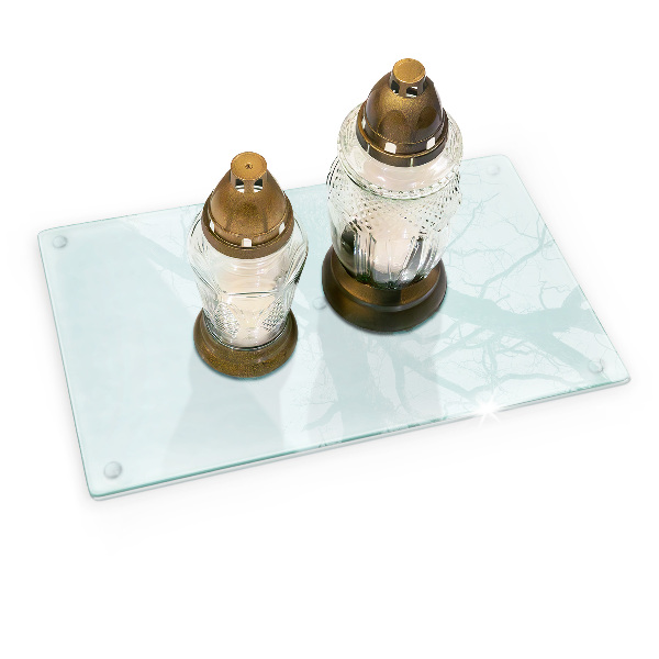 Rechthoekige glasplaat voor grafkaars Transparant