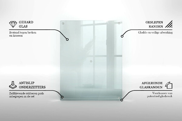 Rechthoekige glasplaat voor grafkaars Transparant