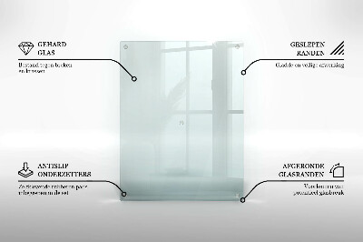 Rechthoekige glasplaat voor grafkaars Transparant