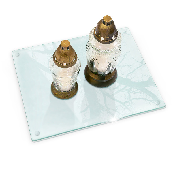 Rechthoekige glasplaat voor grafkaars Transparant