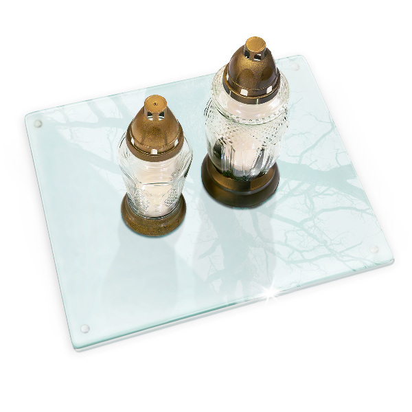 Rechthoekige glasplaat voor grafkaars Transparant