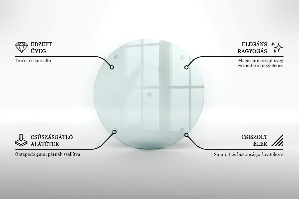 Ronde glasplaat voor grafkaars Transparant