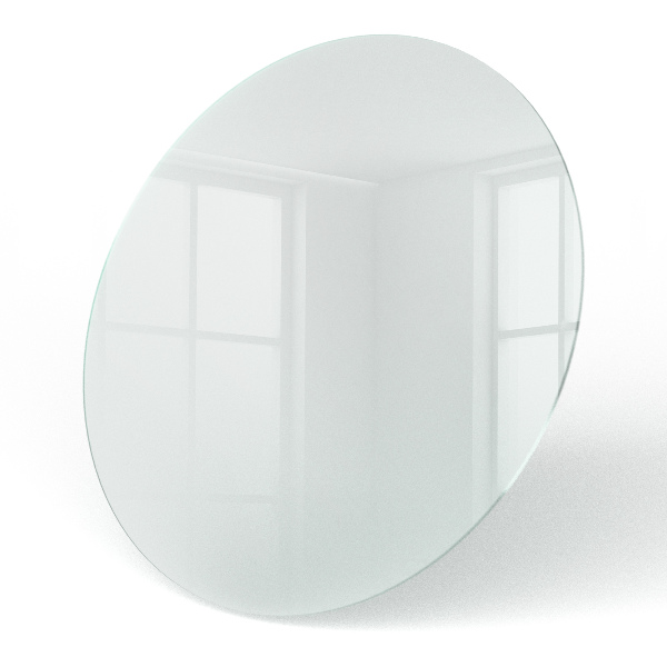 Rond tafelblad van glas Semitransparant