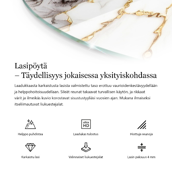 Blat okrągły Kolor biały gładki