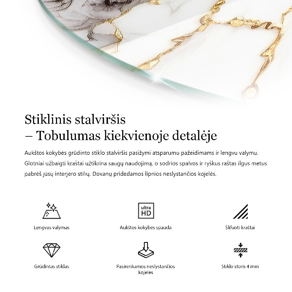 Blat okrągły Kolor biały gładki