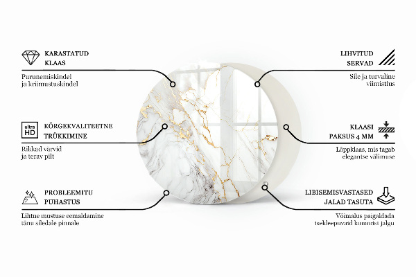 Blat okrągły Kolor czarny gładki