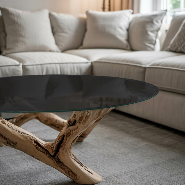 Glas voor tafelblad Kleur zwart glad