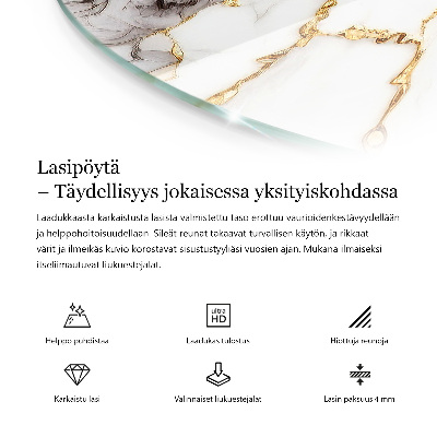 Blat okrągły Kolor czarny gładki