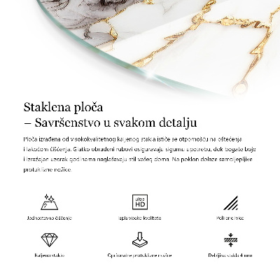 Blat okrągły Marmurowy wzór tekstury