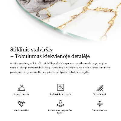 Blat okrągły Tekstura betonowa z rysami