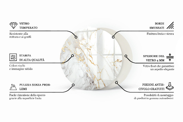 Blat okrągły Wzór mozaikowy z ornamentami