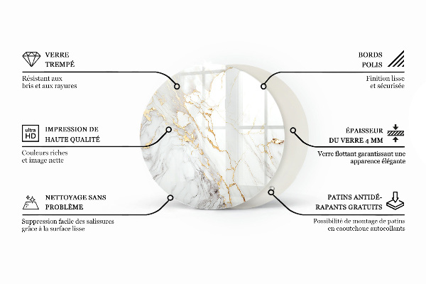 Los tafelblad Elegant marmer met aderen