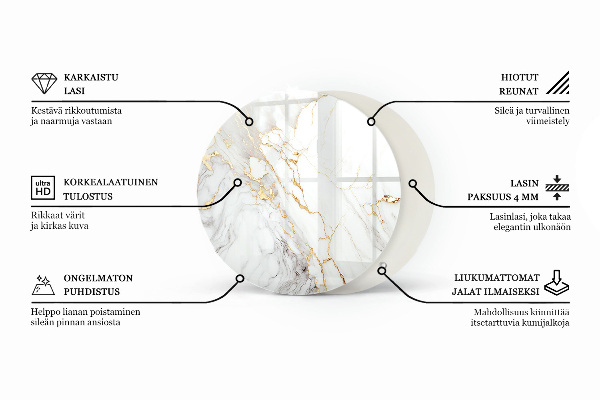Tafelblad glas Natuurlijk houtpatroon