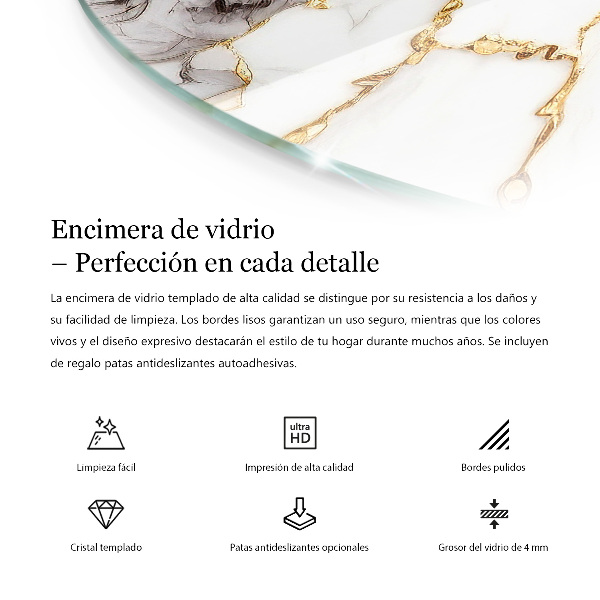 Blat okrągły Wzór marmurowy z żyłkami