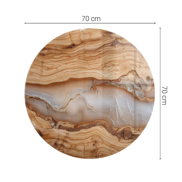Blat okrągły Naturalne drewno z żywicą