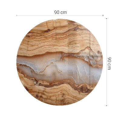 Blat okrągły Naturalne drewno z żywicą