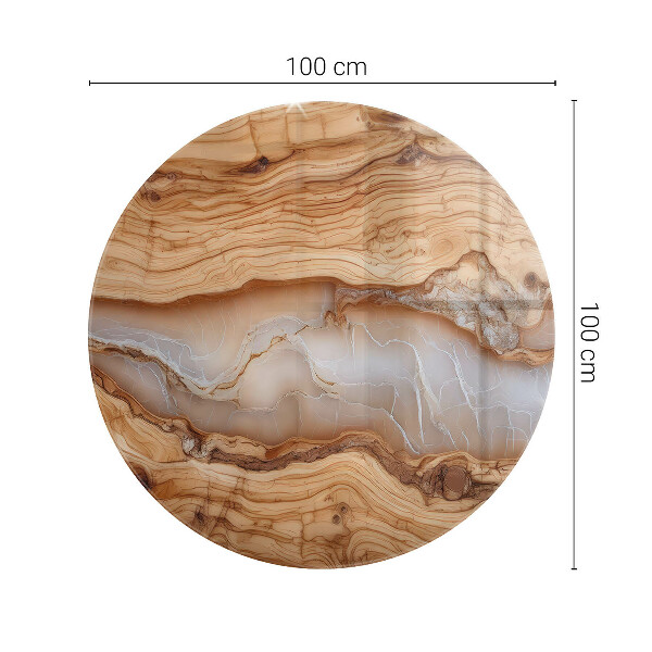 Glazen tafelblad Natuurlijk hout met hars