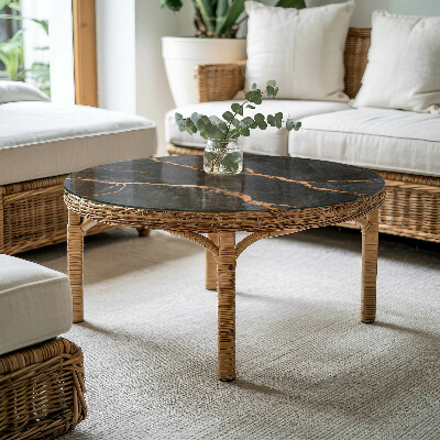 Blat okrągły Marmurowy wzór z żyłami