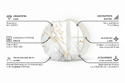Ronde glazen tafelblad Natuurlijke steenstructuur