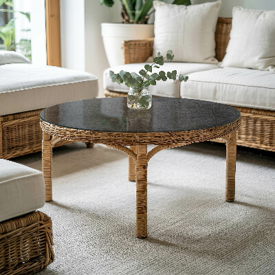 Ronde glazen tafelblad Natuurlijke steenstructuur