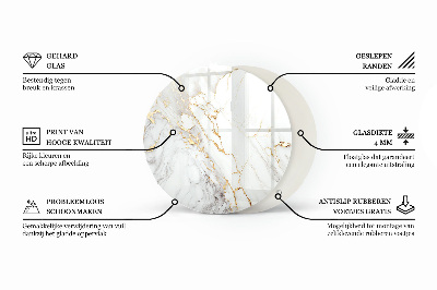Ronde glazen tafelblad Natuurlijke steenstructuur