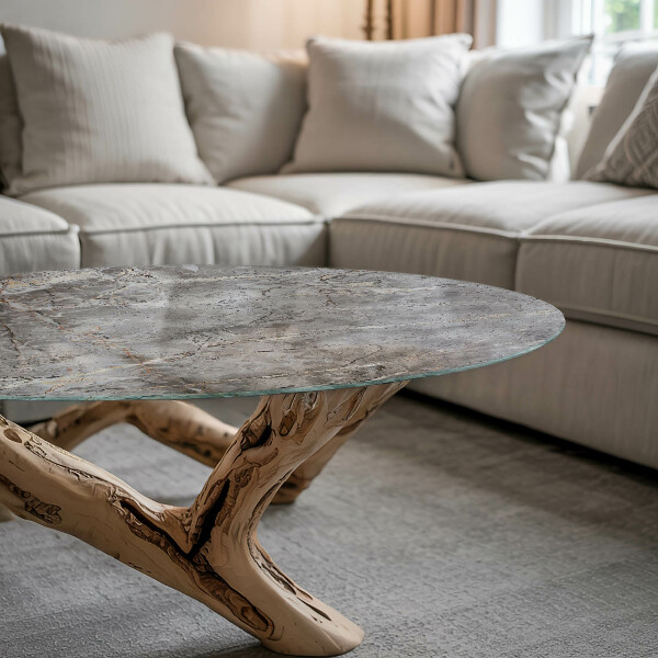 Blat okrągły Naturalny wzór marmuru
